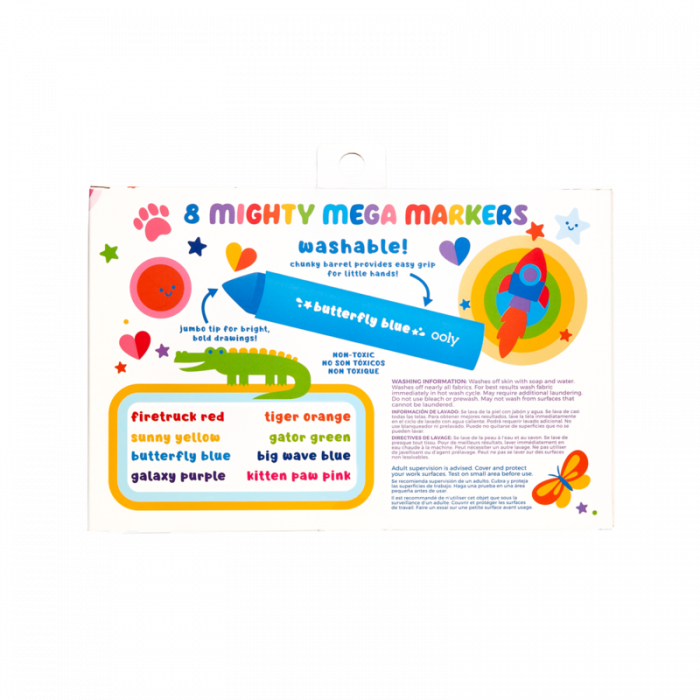 Carioci lavabile cu varf triunghiular, Mighty Mega, set 8 culori [7]