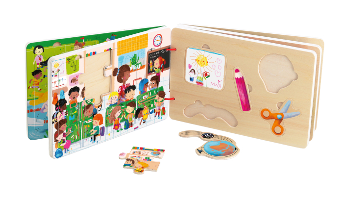 Carte cu 4 Puzzle-uri din lemn - Activitati - Vilac [2]