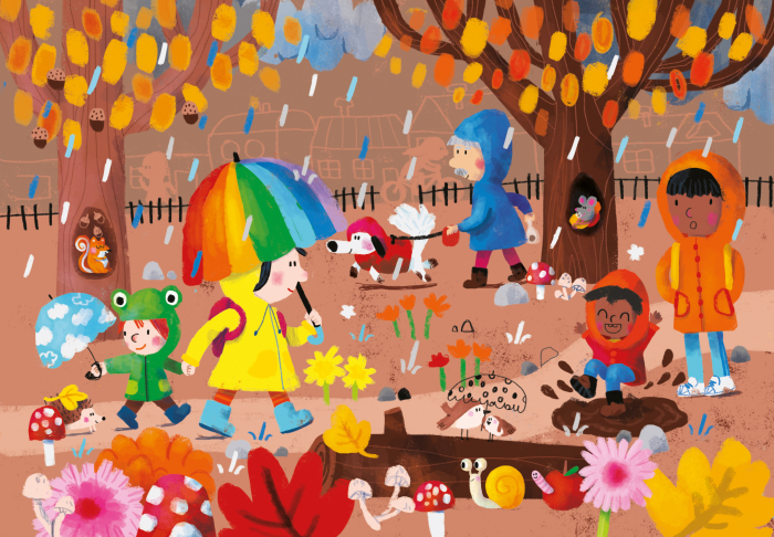 Carte cu 4 Puzzle-uri din lemn - Anotimpuri - Vilac [3]
