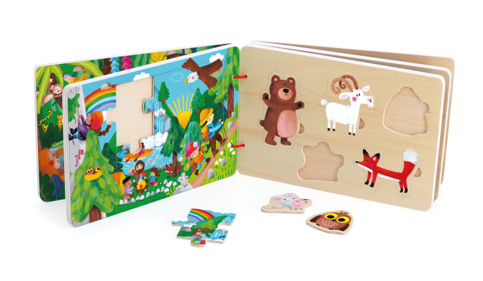 Carte cu 4 Puzzle-uri din lemn - Calatorii - Vilac [2]