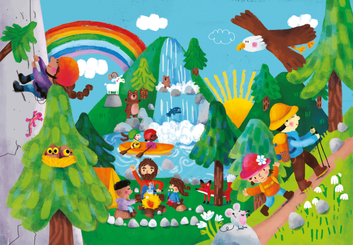 Carte cu 4 Puzzle-uri din lemn - Calatorii - Vilac [4]