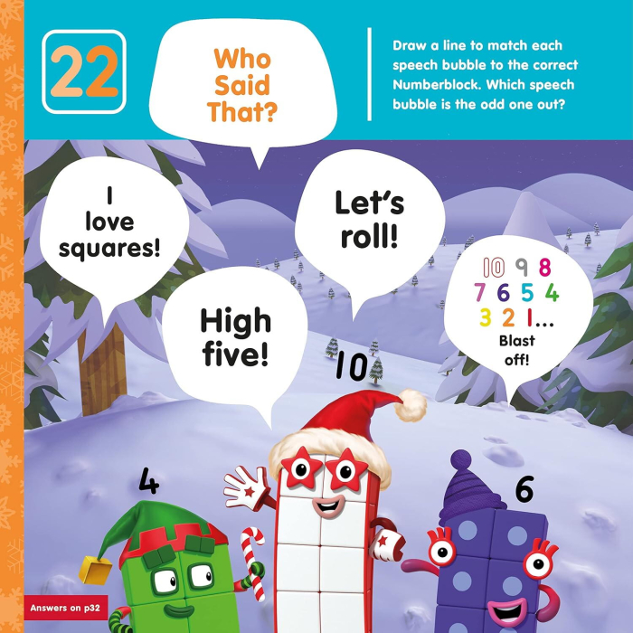 Carte cu abtibilduri si activitati Numberblocks - Magia Craciunului [5]