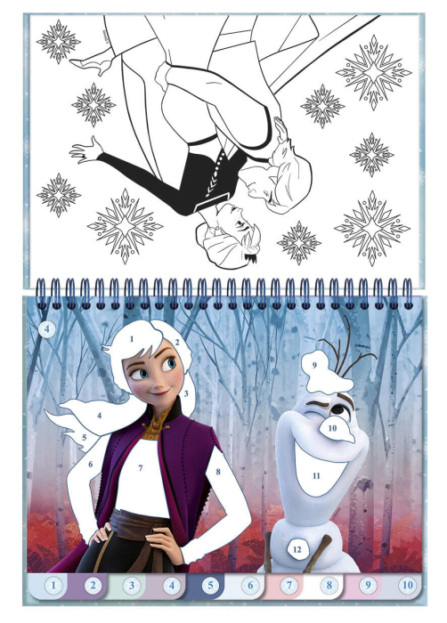 Carte de colorat & abtibilduri cu numere - Frozen [2]