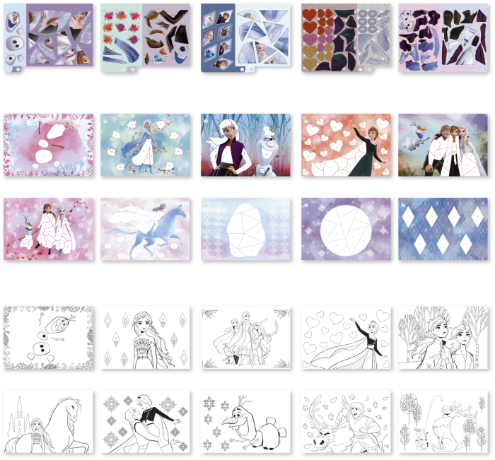 Carte de colorat & abtibilduri cu numere - Frozen [3]