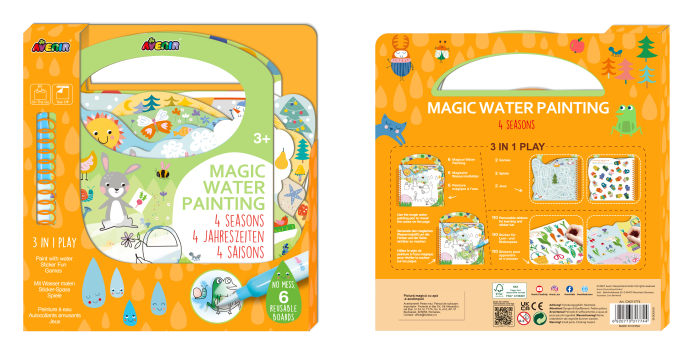 Carte de pictat cu apa, stickere si jocuri, portabila - 4 anotimpuri [10]