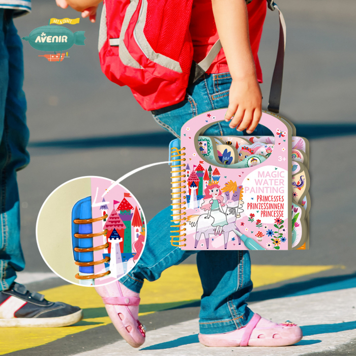 Carte de pictat cu apa, stickere si jocuri, portabila - Printese [5]