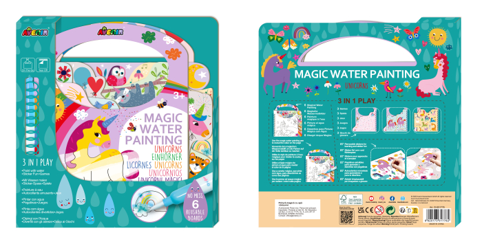 Carte de pictat cu apa, stickere si jocuri, portabila - Unicorni [9]