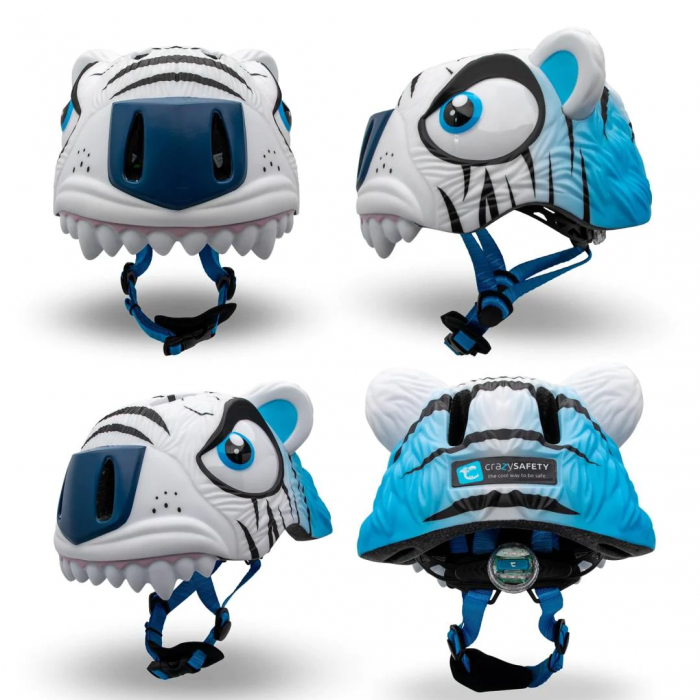 Casca de protectie pentru copii, white Tiger, design patentat, lumina led, marime 49-55 cm, varsta 2-7 ani [2]