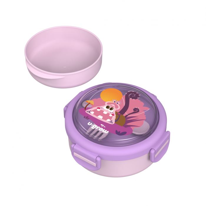 Caserola termica cu lingurita si furculita, mov, U-Grow [4]