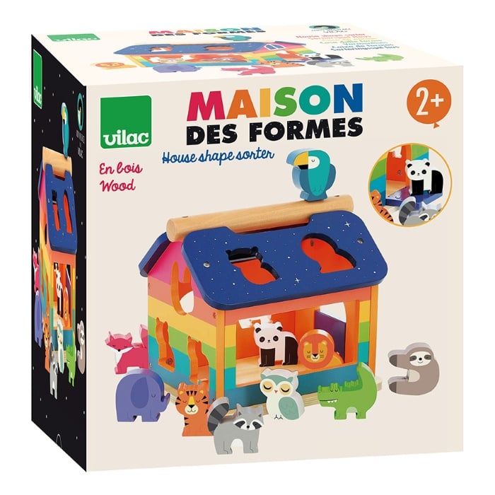 Casuta curcubeu din lemn - 10 forme cu animale - Vilac [5]