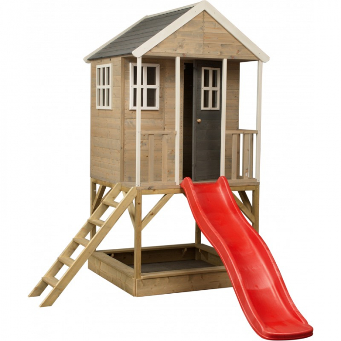 Casuta de gradina Nordic Adventure House cu platforma cu loc pentru nisip si tobogan (M8) [3]