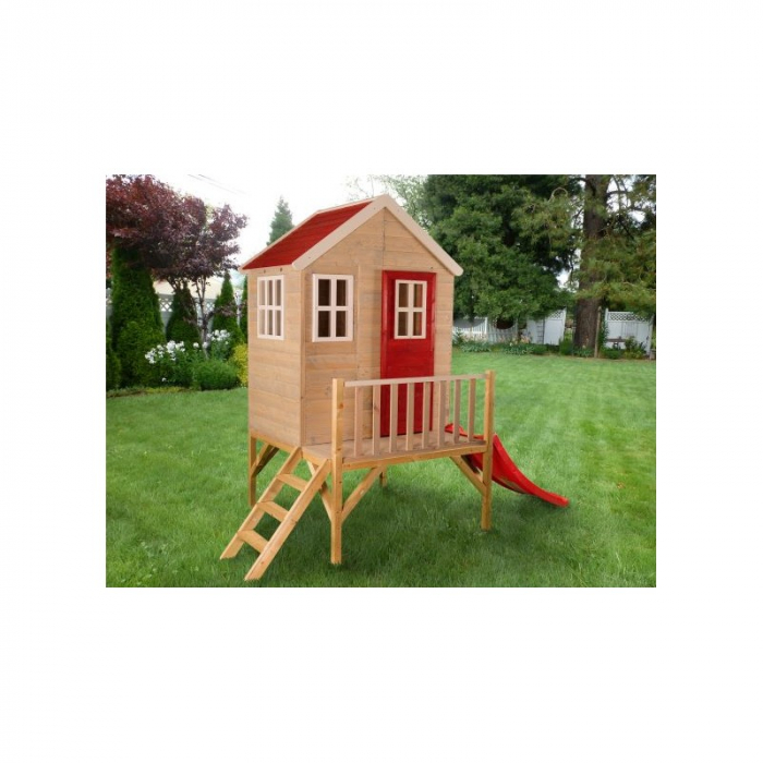 Casuta de gradina Nordic Garden House cu platforma si tobogan (M4) [3]