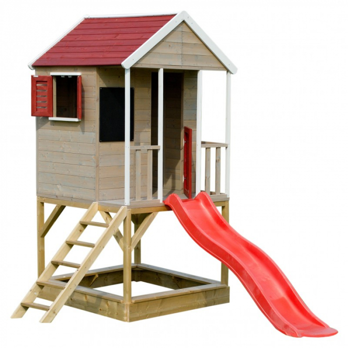 Casuta de gradina Summer Adventure House cu platforma cu loc pentru nisip si tobogan (M7) [2]
