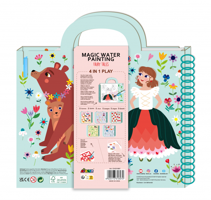 Cea mai mare Carte de pictat cu apa, sabloane, stampile si jocuri, portabila - Basme [2]