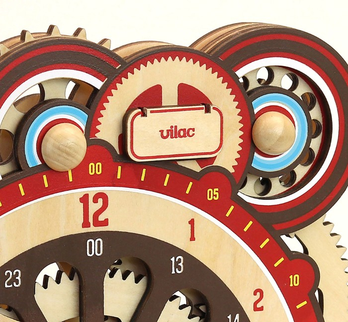 Ceas educativ din lemn pentru copii - Ecran digital si cadran cu ace - Vilac [2]