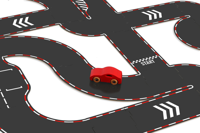 Circuit reversibil din carton cu 2 masinute Vilacity - Vilac [3]