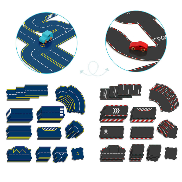 Circuit reversibil din carton cu 2 masinute Vilacity - Vilac [2]