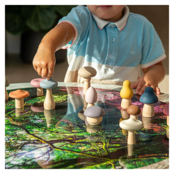 Ciupercute de padure din lemn si silicon, set 12 piese, SiliSoft [2]