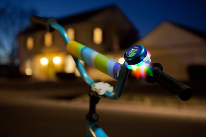 Clopoțel cu lumini LED multicolore pentru bicicletă, albastru [3]