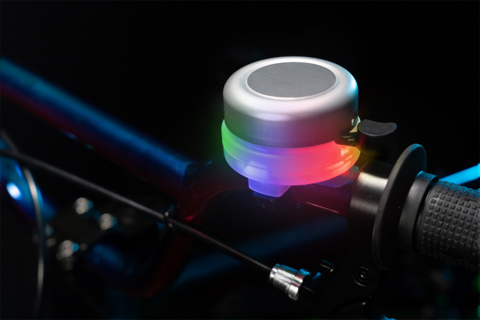 Clopoțel cu lumini LED multicolore pentru bicicletă, argintiu [6]