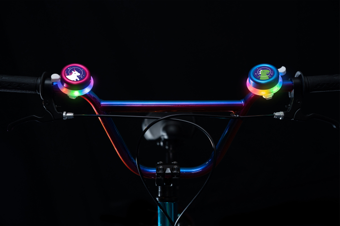 Clopoțel cu lumini LED multicolore pentru bicicletă, roz [5]