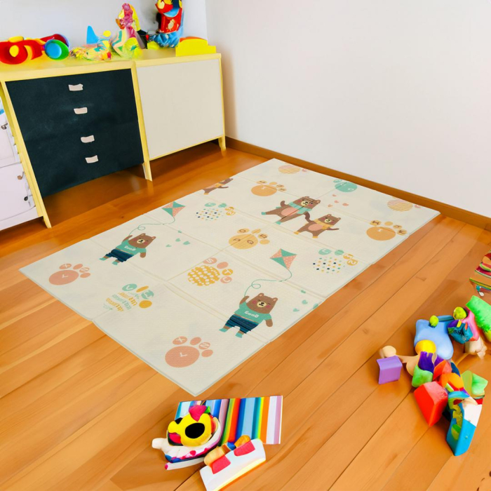 Covor de joaca pentru copii U-Grow, din spuma, pliabil, 2 fete, impermeabil, izolant, 120 x 180 x 1 cm, alfabet [5]