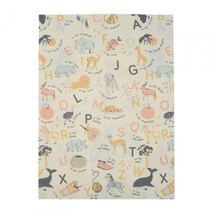 Covor de joaca pentru copii U-Grow, din spuma, pliabil, 2 fete, impermeabil, izolant, 120 x 180 x 1 cm, alfabet [2]