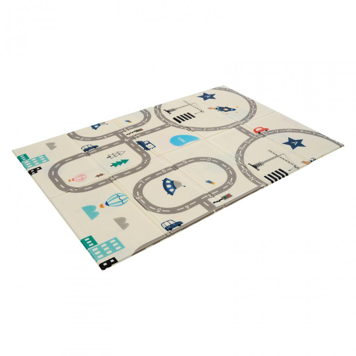 Covor de joaca pentru copii U-Grow, din spuma, pliabil, 2 fete, impermeabil, izolant, 120 x 180 x 1 cm, circuit [3]