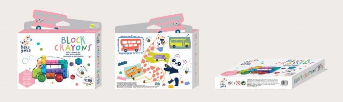 Creioane cerate interconectabile Block Crayons - Autobuz Scolar, Haku Yoka [5]