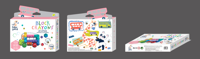 Creioane cerate interconectabile Block Crayons - Autobuz Scolar, Haku Yoka [6]