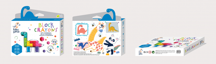 Creioane cerate interconectabile Block Crayons - Dinozaur Brachiosaurus, Haku Yoka [6]