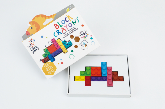 Creioane cerate interconectabile Block Crayons - Dinozaur Triceratops, Haku Yoka [3]