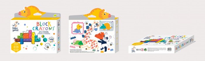 Creioane cerate interconectabile Block Crayons - Dinozaur Triceratops, Haku Yoka [6]