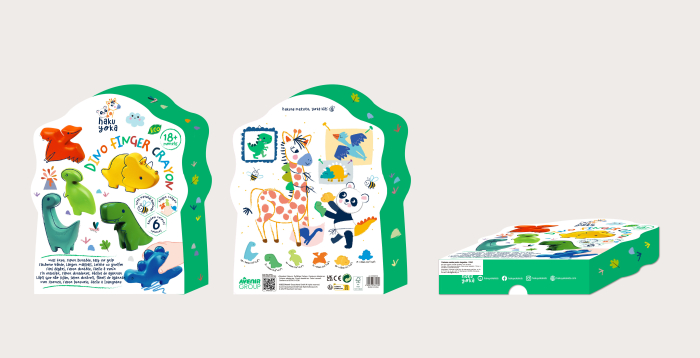Creioane cerate pentru degete - Dinozauri, set de 6 - Haku Yoka [11]