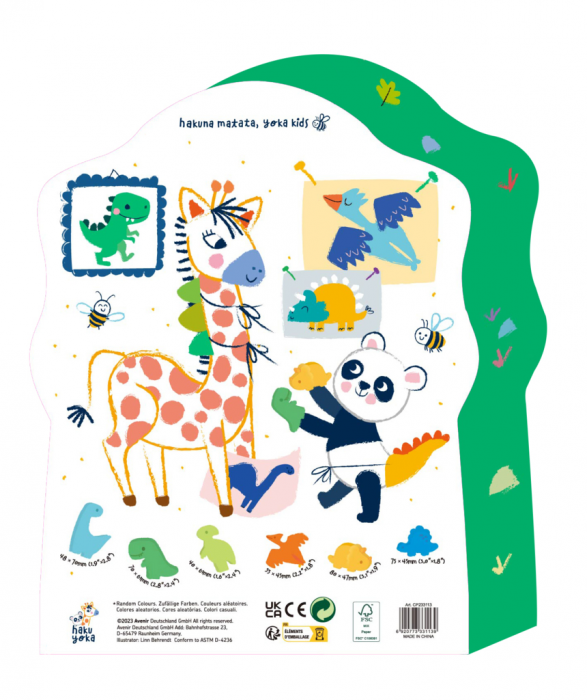 Creioane cerate pentru degete - Dinozauri, set de 6 - Haku Yoka [2]