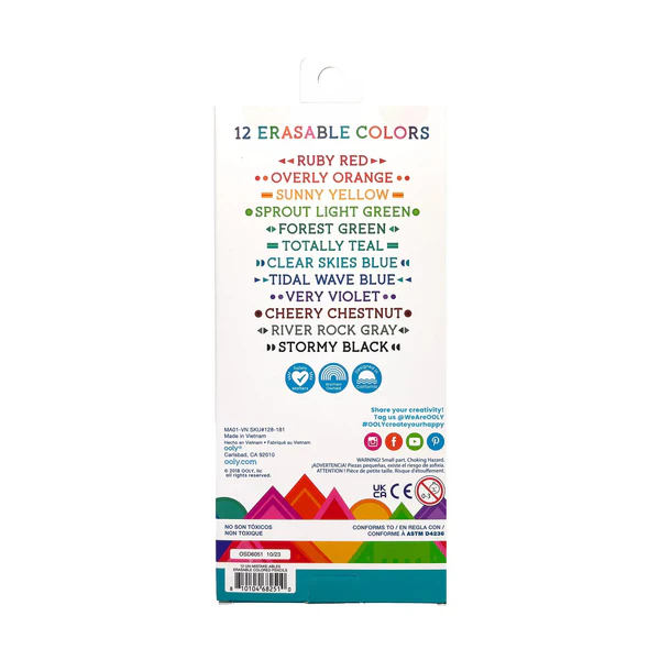 Creioane colorate care se sterg, set de 12, Un-Mistake-Ables! [2]