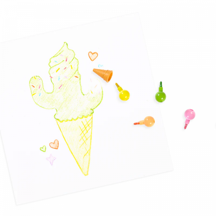 Creioane intercalate si radiera parfumata Rainbow Scoops [2]