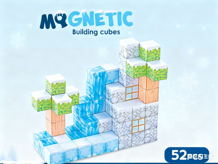 Cuburi magnetice - Iarna 52 piese (2.5 cm) [3]