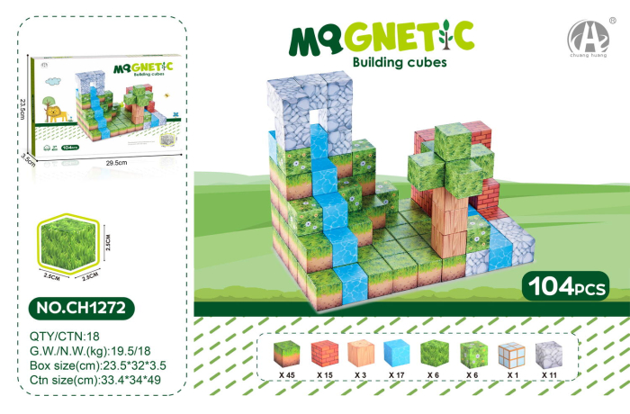 Cuburi magnetice - In natura 104 piese (2.5 cm) [6]