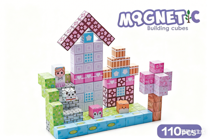 Cuburi magnetice  - Universul printeselor 110 piese (2 cm) [4]