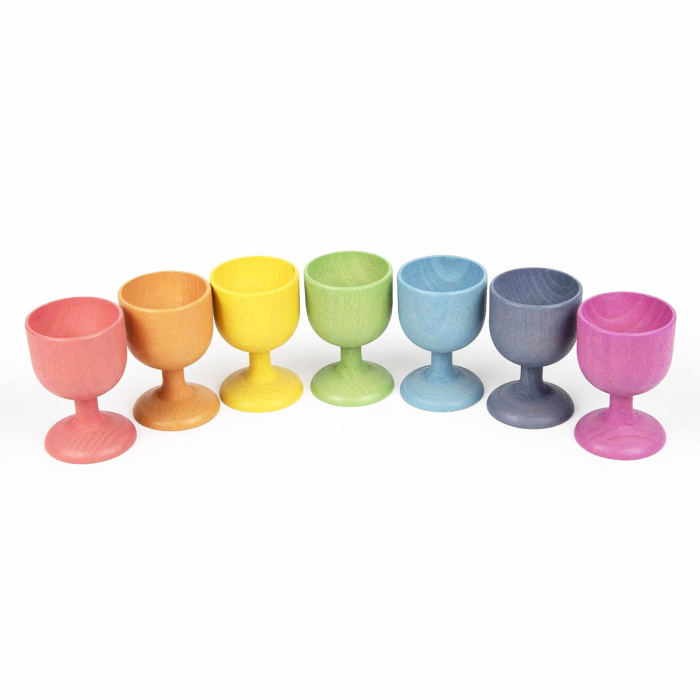 Cupe colorate din lemn, set 7 buc., TickiT [5]