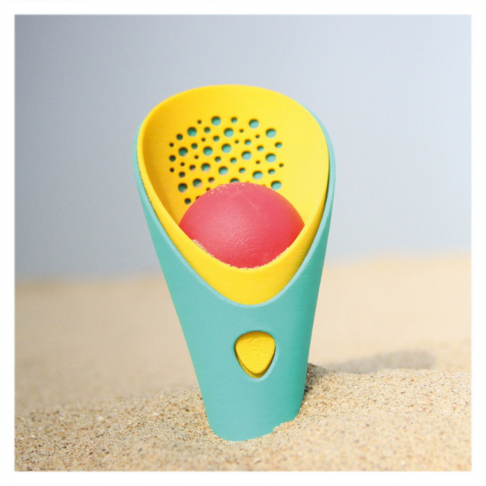 Cuppi, set lopetica cu sita si minge, turcoaz, Quut Toys [4]