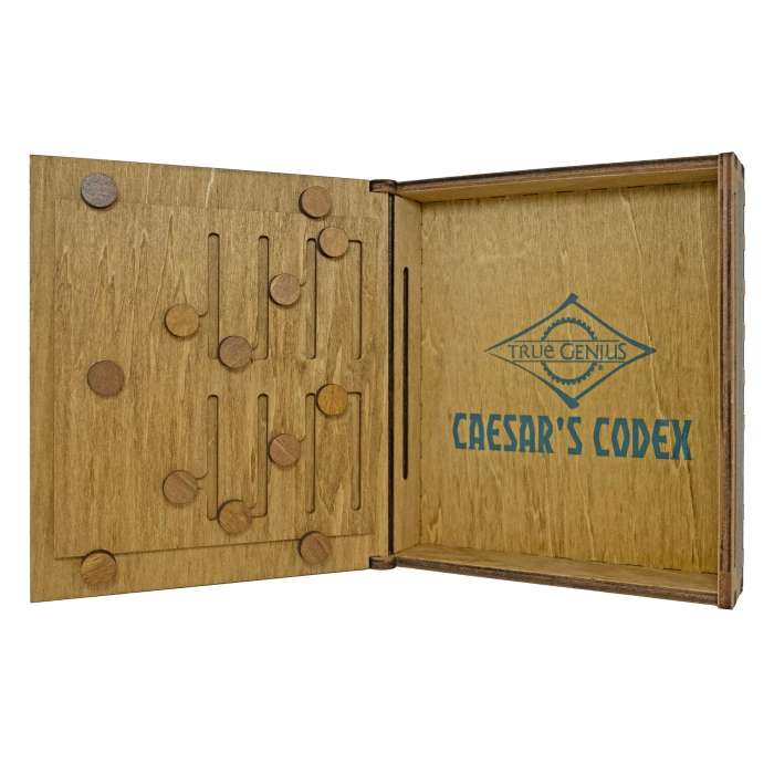 Cutie puzzle IQ din lemn cu mecanism secret - Caesar's Codex [7]