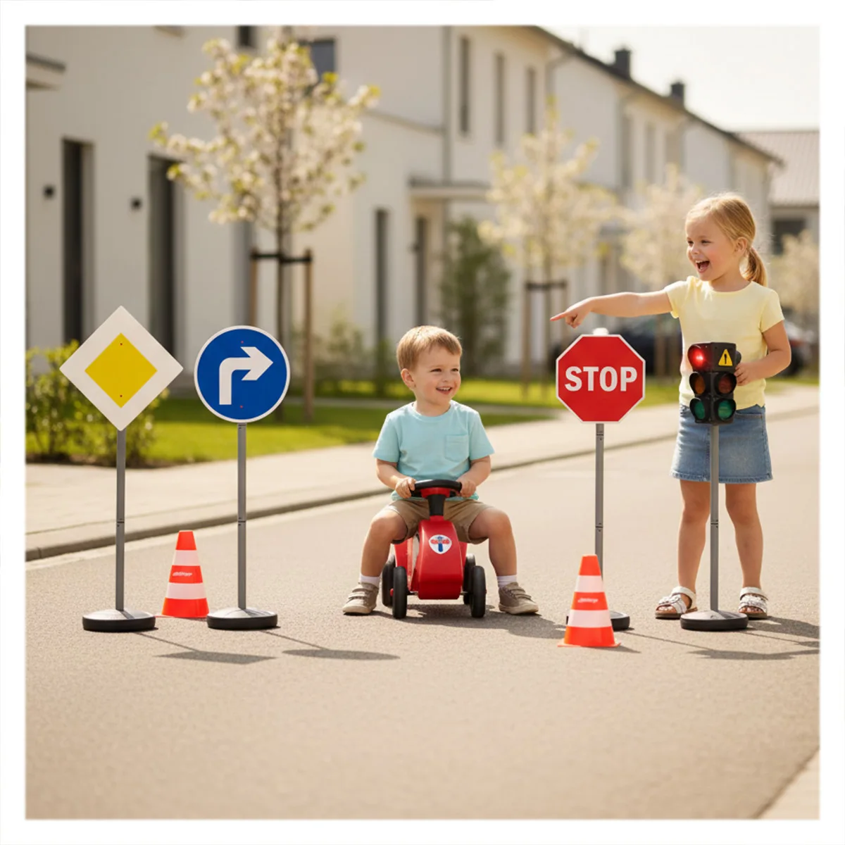 Educatie rutieră, set cu semafor si indicatoare XXL [2]