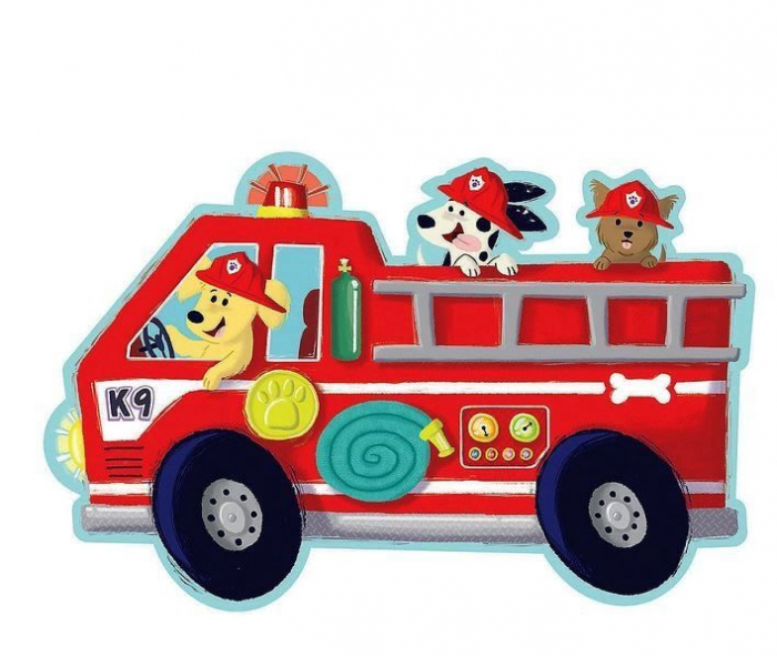 Firetruck pups puzzle - Masina de pompieri, puzzle mare de podea [3]