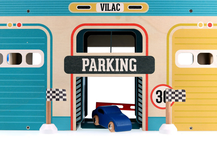 Garaj mare din lemn Vintage - Joc cu vehicule - Vilac [4]