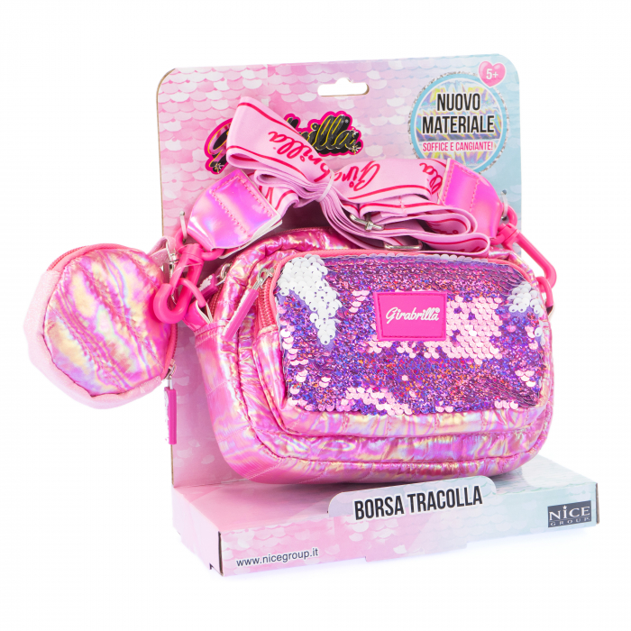 Geanta clutch si portofel monede Girabrilla - matlasata, cu paiete reversibile [1]