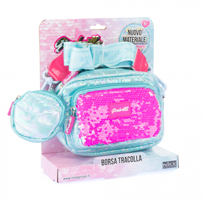 Geanta clutch si portofel monede Girabrilla - matlasata, cu paiete reversibile [1]