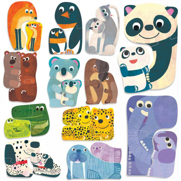 Headu Ecoplay - Puzzle-Uri Animalute Cu Pui [1]