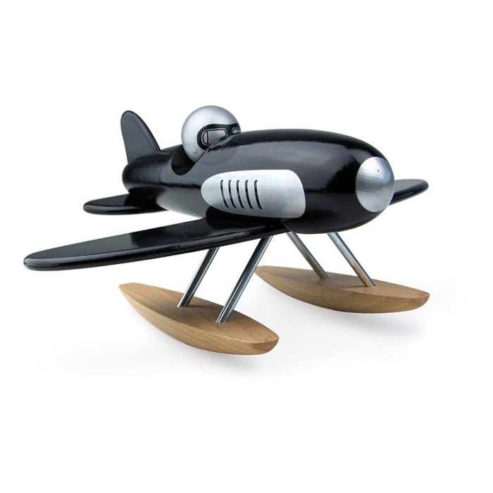 Hidroavion negru din lemn lacuit - Made in France - Vilac [1]